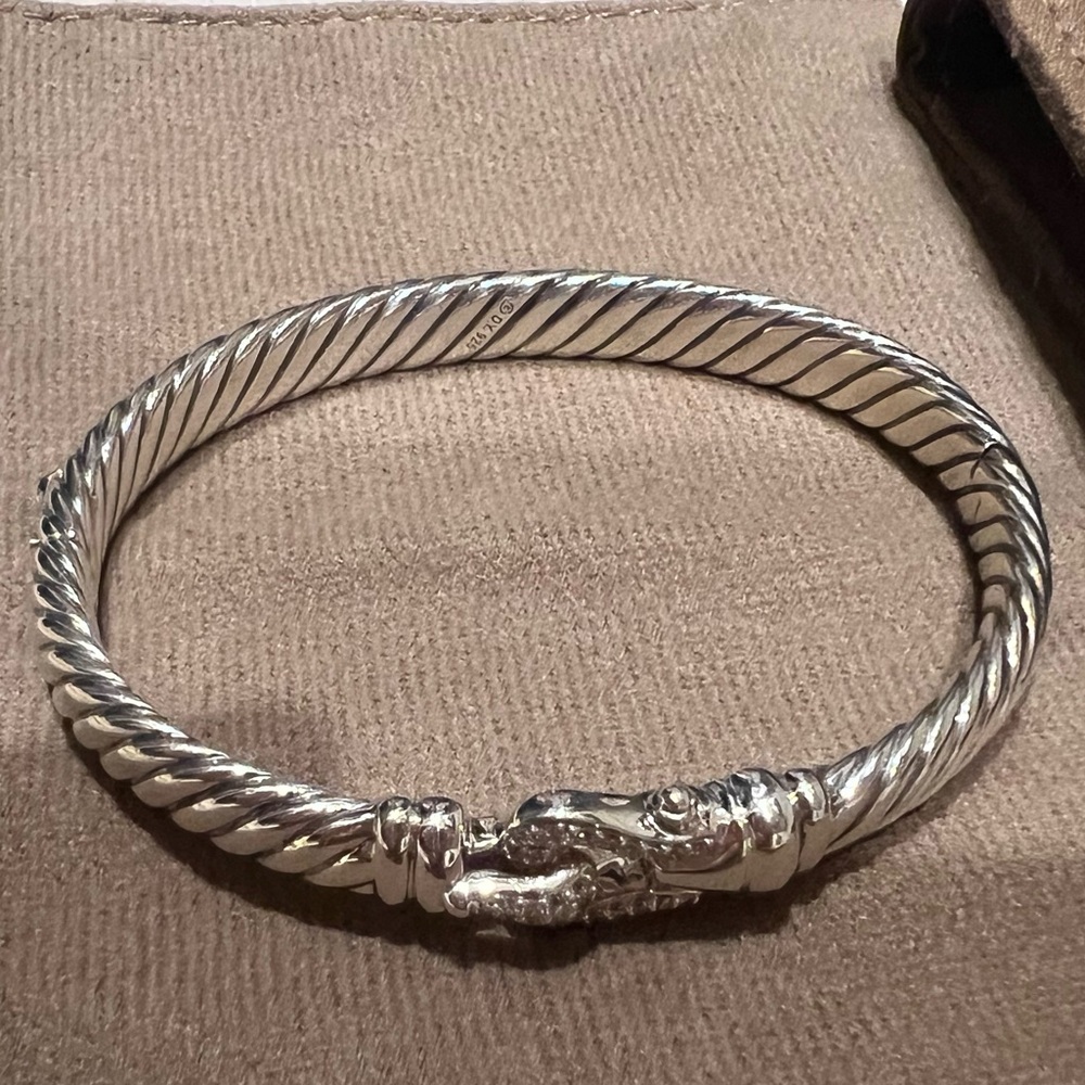 David Yurman cable bracelet w/ diamond clasp Authentic